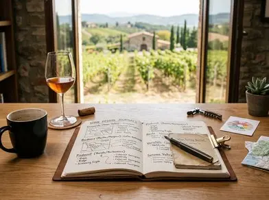 Rustic winery estate building in the countryside
